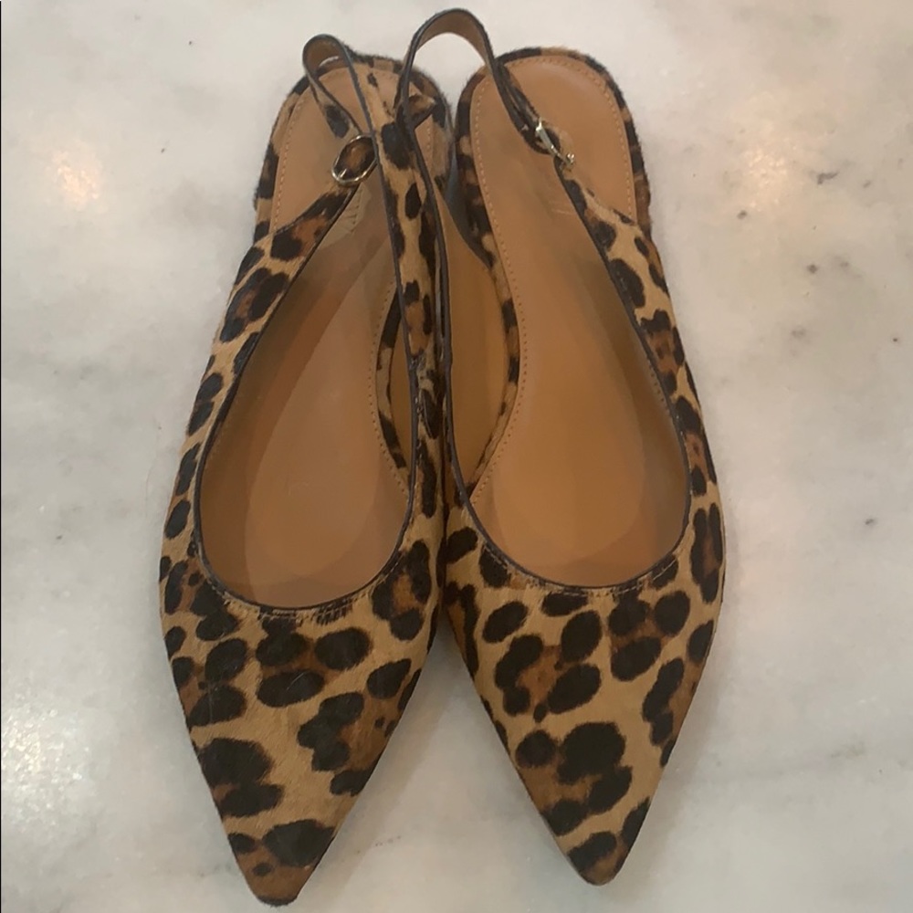 JCrew Leopard Print Pointy Toe Slingback Sz 91/2
